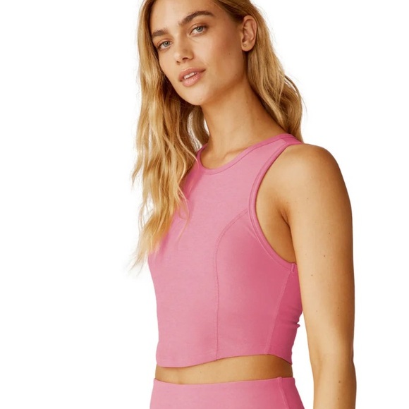 Beyond yoga motivate cropped tank pink bloom heather - Picture 2 of 3